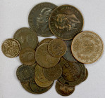 ITALIAN STATES: LOT of 21 coins, including copper coins of Tuscany (4 pcs), Lucca (3), Modena (2), Parma (3), Mantua (1), Milan (1), Sardinia (1), and...