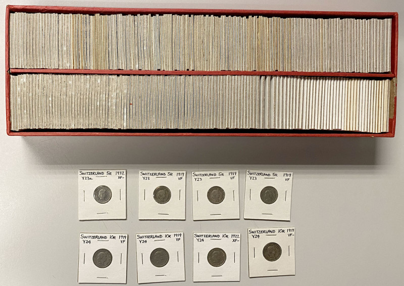 SWITZERLAND: Confederation, LOT of 270 coins, coins from the 1870s onward, with ...