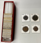 AFRICA: LOT of 57 coins, group includes a wide mix of base metal and silver coins from Liberia (20 pcs), West African States (3), French West Africa (...