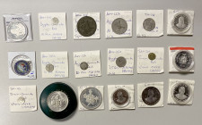 AFRICA: LOT of 18 coins, including Egypt (6 pcs, all Ottoman Empire), Guinea (6), Niger (1), South Africa (1, 1896 2 shillings with multicolored ename...
