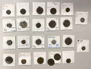 MOROCCO: LOT of 21 copper coins, plus 3 other types, standard anonymous issues of the 19th century, various denominations (common ones only), from the...