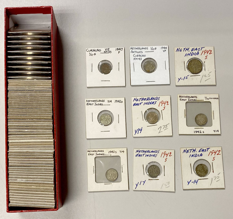 CURAÇAO: LOT of 65 coins, including coins from Curaçao and Netherlands Antilles,...