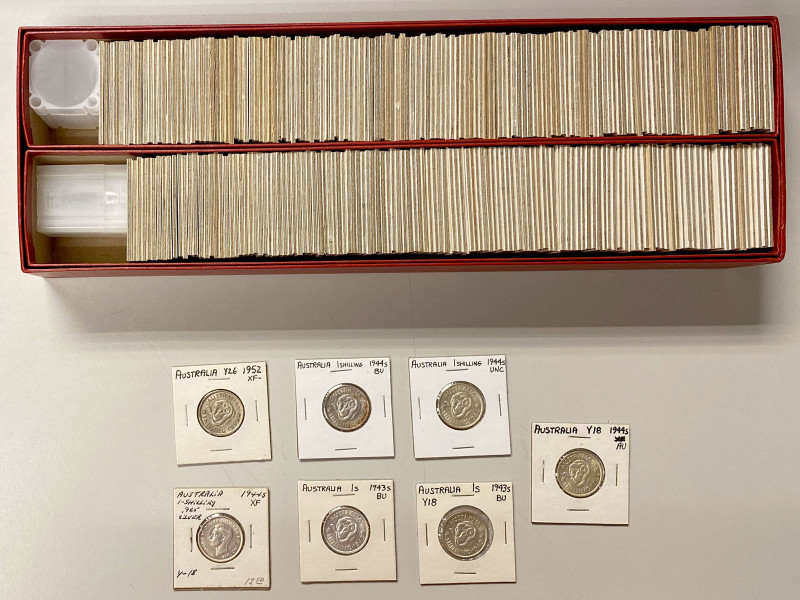 AUSTRALIA: LOT of 275 coins, all silver coinage from George V to Elizabeth, with...