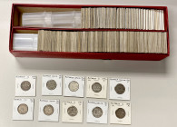 AUSTRALIA: LOT of 188 coins, including ½ penny (14 pcs), penny (12), 3 pence (44), 6 pence (44), shillings (45), florins (25) and trade pennies from t...