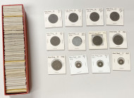 HONG KONG: LOT of 93 coins, including 1 mil (7), 1 cent (11), 5 cent (28), 10 cent (39), 20 cents (7) and an 1890 50 cents, essentially all the coins ...