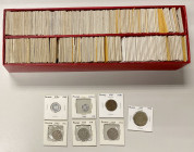 WORLDWIDE: LOT of 570 coins, a selection of world coins from Mexico to Spain, with some silver, including some nicer items such as 2 essais from Reuni...