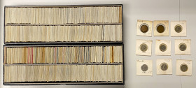 WORLDWIDE: LOT of 550 coins, a wide variety of minor coins, mostly from Canada to Norway, largely 1859 to 1960 with many Canadian large cents of Victo...