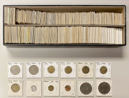 WORLDWIDE: LOT of 285 coins, including a variety of countries and types with a concentration of the coins of Brazil; retail value $200, lot of 285 pie...