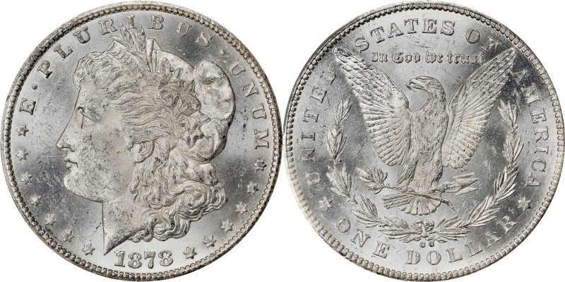 1878-CC Morgan Silver Dollar. VAM-6. Top 100 Variety. Doubled Die Obverse, Doubl...