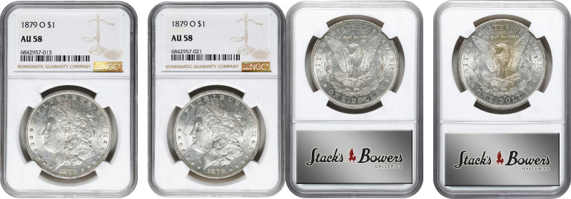 Lot of (2) 1879-O Morgan Silver Dollars. AU-58 (NGC).
PCGS# 7090. NGC ID: 253V....