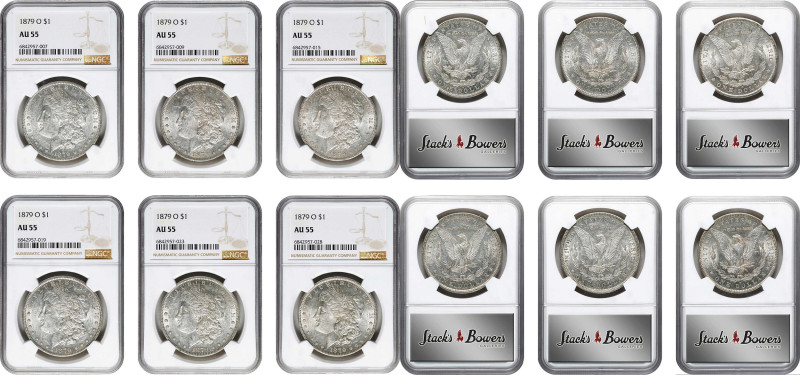 Lot of (6) 1879-O Morgan Silver Dollars. AU-55 (NGC).
PCGS# 7090. NGC ID: 253V....