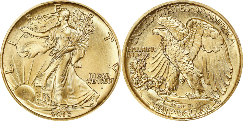 2016-W 100th Anniversary Walking Liberty Half Dollar. Gold. First Strike. Specim...