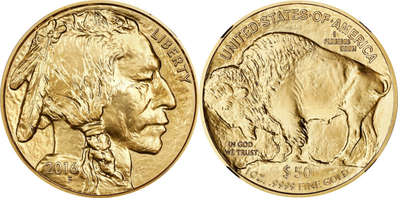 2016 One-Ounce Gold Buffalo. Early Releases. Buffalo 10th Anniversary. MS-70 (NG...