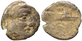 PHOENICIA. Arados. Uncertain king. Circa 400-384 BC. 1/16 Shekel (silver, 0.42 g, 8 mm). Laureate head of Ba'al-Arwad right. Rev. Galley right, above ...