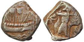 PHOENICIA. Sidon. Uncertain king, circa 435-425 BC. Half Shekel (silver, 5.90 g, 17 mm). Phoenician galley under sail left; waves below. Rev. Persian ...