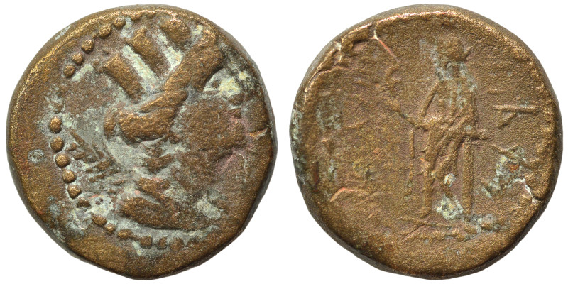 PHOENICIA. Marathos. 166/5-152/1 BC. (bronze, 3.68 g, 16 mm). Turreted and drape...