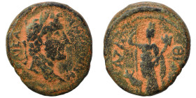 JUDAEA. Gaza. Antoninus Pius, 138-161. Diassarion (bronze, 8.42 g, 21 mm). Laureate. draped and cuirassed bust of Antoninus Pius to right. Rev. ΓΑZA /...