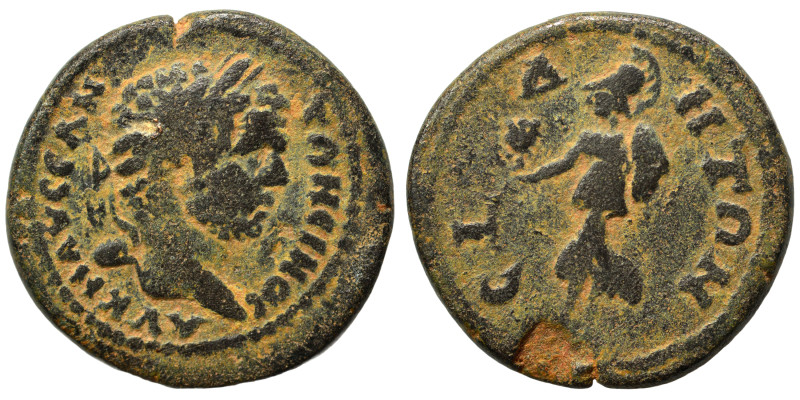 PAMPHYLIA. Side. Caracalla, 198-217. Ae (bronze, 4.45 g, 19 mm). Laureate head r...