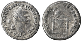 Domitian, as Caesar, 69-81. Denarius (silver, 3.06 g, 18 mm), Rome. CAESAR DIVI F DOMITIANVS COS VII Laureate head of Domitian to right. Rev. PRINCEPS...
