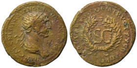 Trajan, 98-117. Semis (bronze, 5.54 g, 19 mm), Rome, for use in Syria. IMP CAES NER TRAIANO OPTIMO AVG GERM Radiate bust of Trajan to right, with slig...