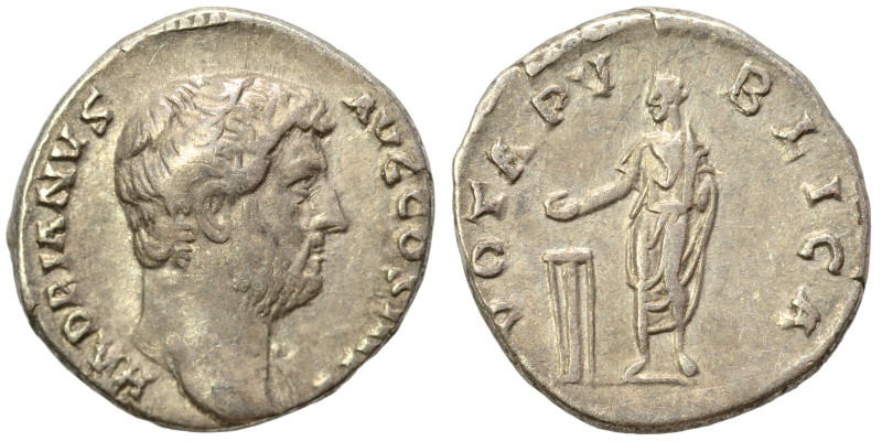 Hadrian, 117-138. Denarius (silver, 3.10 g, 17 mm), Rome. HADRIANVS AVG COS III ...