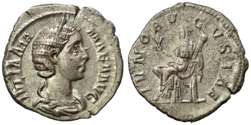 Julia Mamaea, Augusta, 222-235. Denarius (silver, 2.82 g, 19 mm), Rome. IVLIA MA...