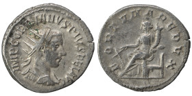 Gordian III, 238-244. Antoninianus (silver, 4.50 g, 22 mm), Antioch. IMP GORDIANVS PIVS FEL AVG Radiate and cuirassed bust of Gordian III to right, se...