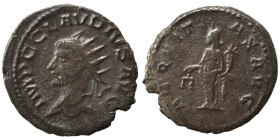 Claudius II Gothicus, 268-270. Antoninianus (bronze, 3.27 g, 20 mm), Antioch. IMP C CLAVDIVS AVG Radiate, draped and cuirassed bust to left Rev. AEQVI...