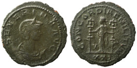 Severina, Augusta, 270-275. Antoninianus (bronze, 3.06 g, 23 mm), Rome. SEVERINA AVG Diademed and draped bust of Severina set to right on crescent. Re...