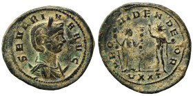 Severina, Augusta, 270-275. Antoninianus (bronze, 4.40 g, 23 mm), Rome. SEVERINA AVG Diademed and draped bust of Severina set to right on crescent. Re...