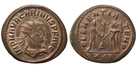 Carinus, 283-285. Antoninianus (bronze, 4.04 g, 23 mm), Cyzicus. M AVR CARINVS NOB CAE, Radiate, draped and cuirassed bust of Carinus right. Rev. CLEM...