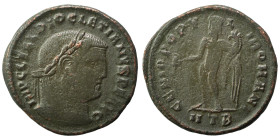 Diocletian, 284-305. Follis (bronze, 9.41 g, 28 mm), Heraclea. IMP C C VAL DIOCLETIANVS P F AVG Laureate head to right. Rev. GENIO POPVLI ROMANI Geniu...