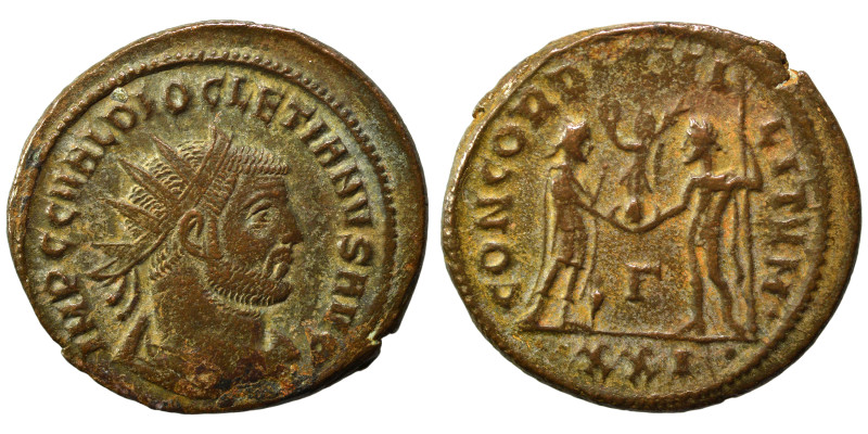 Diocletian, 284-305. Antoninianus (bronze, 3.74 g, 22 mm), Cyzicus. IMP C C VAL ...