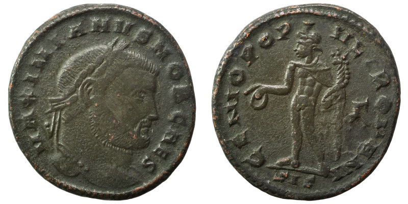 Galerius, as Caesar, 305-311. Ae (bronze, 9.23 g, 28 mm), Siscia. MAXIMIANVS NOB...