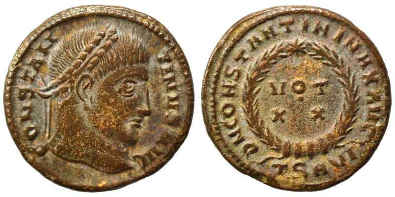 Constantine I, 307/310-337. Nummus (bronze, 3.16 g, 19 mm), Thessalonica. CONSTA...