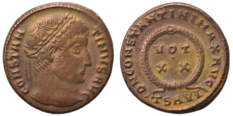 Constantine I, 307/310-337. Nummus (bronze, 3.22 g, 18 mm), Thessalonica. CONSTA...