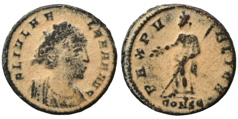 Helena, 324-328/30. Follis (bronze, 1.45 g, 15 mm), Constantinople. FL IVL HE-LE...