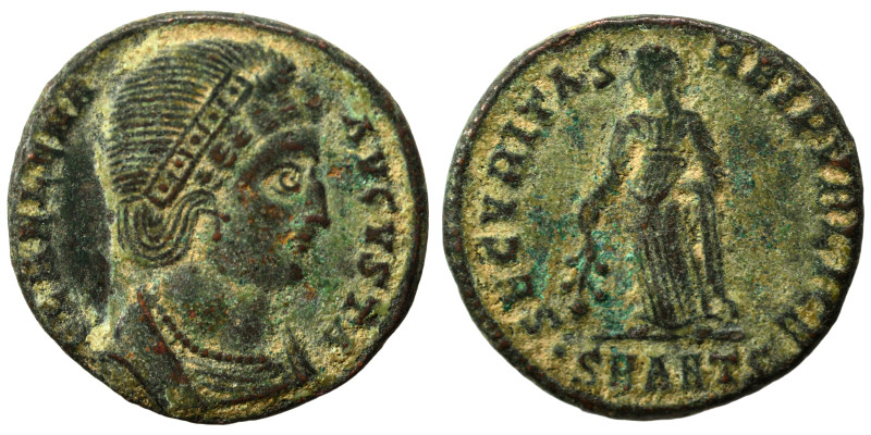 Helena, Augusta, 324-328/30. Follis (bronze, 2.88 g, 19 mm), Antioch. FL HELENA ...