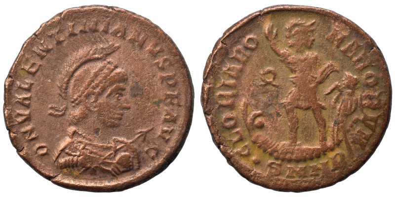 Valentinian II, 375-392. Centenionalis (bronze, 5.05 g, 22 mm), Nicomedia. D N V...