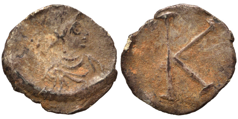 Anonymous. Time of Justinian, circa 530 or later. Siliqua or Scripulum(?) (silve...