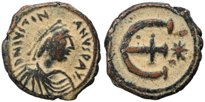 Justinian I, 527-565. Pentanummium (bronze, 2.51 g, 16 mm), Theoupolis (Antioch)...