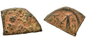 Heraclius, with Heraclius Constantine, 610-641. Follis (bronze, 3.14 g, 17 mm). Facing busts of Heraclius and Heraclius Constantine. Rev. Large M, leg...