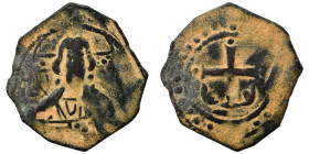 Theodore Gabras, Duke of Trebizond, circa late 1080s-1098. Follis (bronze, 3.79 g, 28 mm), Trebizond, circa 1092-1098. Nimbate bust of Christ facing, ...