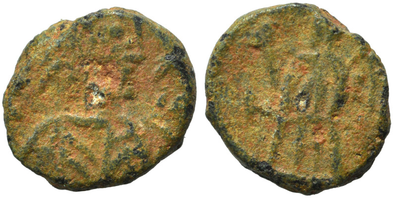 VANDALS. Thrasamund. 496-523. Nummus (bronze, 0.71 g, 8 mm), Carthage. Pearl-dia...