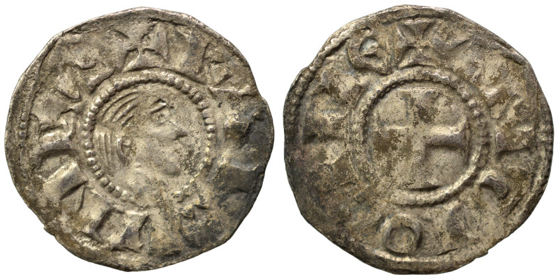 CRUSADERS. Principality of Antioch. Bohémond III, 1149-1163. Denier (silver, 0.7...