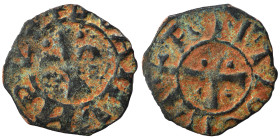 CRUSADERS. Principality of Antioch. Bohémond IV-V, 1233-1251. Pougeoise (bronze, 0.55 g, 15 mm). Fleur-de-lis. Rev. Cross pattee. Nearly very fine.
