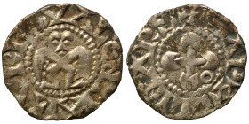 FRANCE. Provence. Valence. Anonymous Bishops, 12th century. Denier (silver, 0.96 g, 17 mm). +S APOLLINARIS Cross with annulet. Rev- +VRBS VALENTIAI An...