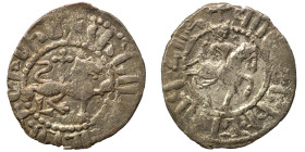 ARMENIA. Cilician Armenia. Levon III, 1301-1307. Takvorin (silver, 1.85 g, 21 mm). Levon on horseback riding right, holding cruciform scepter and rein...