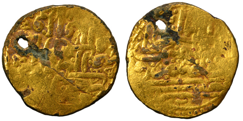 Islamic. Fals (gold plated bronze, 1.85 g, 18 mm). Fine.