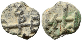 Byzantine seal (lead, 3.69 g, 13 mm). Nearly very fine.